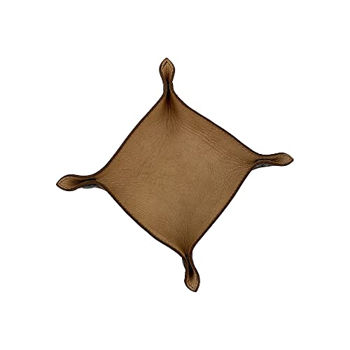 Hide & Drink, Leather Catchall Change Key Wallet Coin Box Tray Storage Valet, Handmade Includes 101 Year Warranty (Bourbon Brown) #TOP3