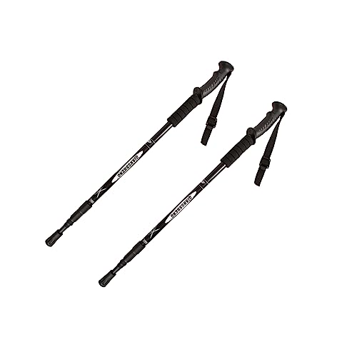 Fsocpen Lightweight Trekking Poles,Tech Lightweight Aircraft-Grade Aluminum Trekking Poles,Retractable Hiking Poles,Ultralight for Hiking, Camping, Mountaining, Backpacking, Walking, Trekking (Black)