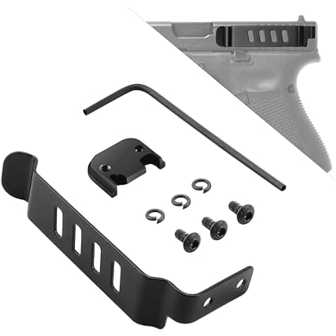 TFFUAM Low Profile Slim Gun Belt Clip Concealed Carry Holster Clip for Glock Gen 1-4 Models 17, 19, 22, 23, 24, 25, 26, 27, 28, 30S, 31, 32, 33, 34, 35, 36 and 41 Gun Clip Ambidextrous Cover