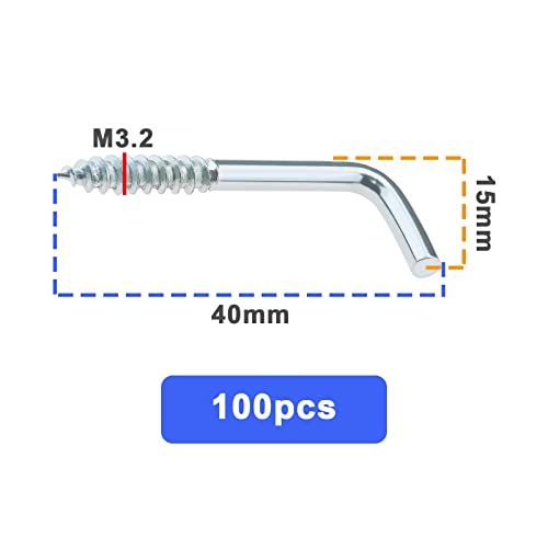 Emagtech BO7_EMT_69 100Pcs L Hook Screws Screw-In Hooks Screws Carbon Steel 7-Shaped Screws Right-Angle Hook thumb #2