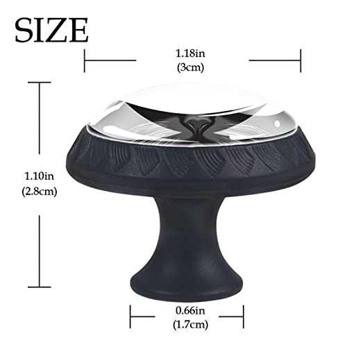 Boutons de meuble noirs en verre 30 mm lot de 4 pour tiroir - 5