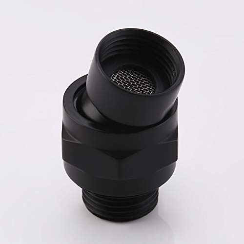 KES Shower Head Swivel Ball Joint Shower Connector Adapter Brass Adjustable Shower Arm Extension Universal Component Matt Black, PSB101-BK - Thumbnail 7
