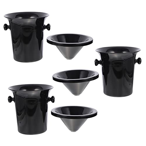 SOLUSTRE 3 Piezas Barril De Saliva para Fiesta Cata De Vino Escupidera Saboreo Cubo Negro Degustación De Vinos Escupideras Negras Vino De Escupidera Balde con Black El Plastico