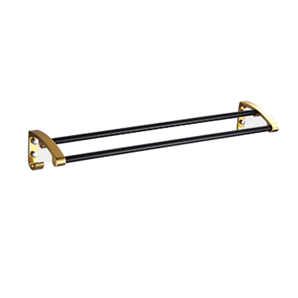 Estante, Soporte para Almacenamiento de Toallas, Toalleroguo, Estante de Aluminio Espacial, Estante de Baño de Oro Negro, Diseño Curvo