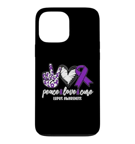 Peace Love Cure Lupus Awareness Support Ribbon �X�}�z�P�[�X iPhone 13 Pro Max �p