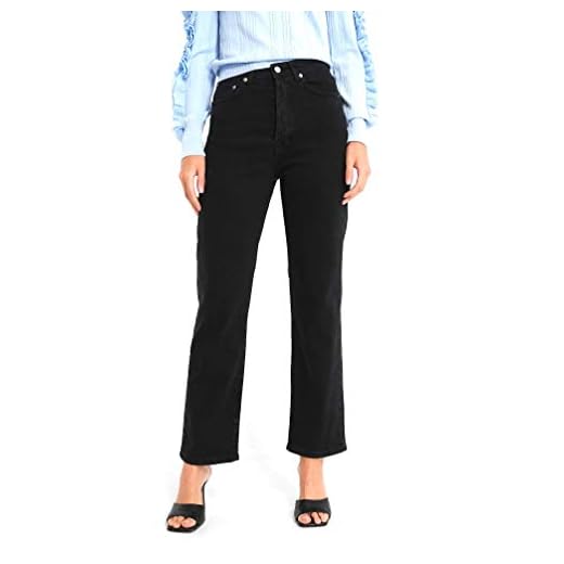 NA-KD Dam rak hög midja jeans, svart, 8 UK (34 EU)