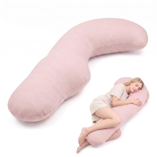 YZ HOME Cooling J Shaped Pregnancy Pillow, Removable Cover