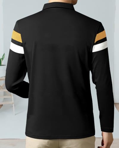 Image of Noble Monk Men's Polycotton Regular Fit Full Sleeves Polo T-Shirt