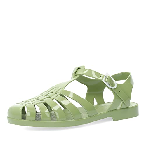 Andrés Machado - Cangrejeras de Mujer - Elaboradas En PVC Resistente - Cierre con Hebilla - para la Playa y el Río - Sandalias de Verano para Mujer - Color Oliva - Talla 36 EU