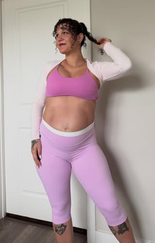 Image of Aoxjox Women's Lexi Lined Bolero Shrug | workout long sleeve,waist-defining cropped fit,open front cardigan,buttery soft fabric,layering,yoga,gym,daily wear