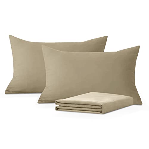 Hafaa Pillow Cases 4 Pack – Easy Care Soft Brushed Microfiber Beige Pillow cases - Wrinkle, Fade, Stain Resistant with Envelope Closure Bed Pillow Covers Protectors, 50x75 cm