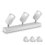 [BARRE RECTANGULAIRE DESIGN] Le design moderne de la barre rectangulaire blanche apporte une touche contemporaine et propre. Les 3 spots réglables individuellement permettent d'éclairer les zones d'ombre et d'optimiser la luminosité de la pièce.