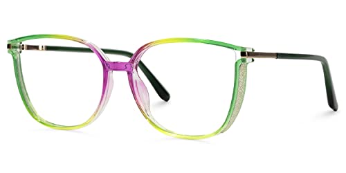 Image of VOOGLAM Stylish Square Blue Light Blocking Glasses for Women Anti Eyestrain Dry Eyes Eyewear Kinfe TR90