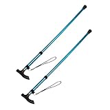 HOLIDYOYO 2 Piezas Bastones de Senderismo Plegables Ajustables Bastones Telescópicos Portátiles de Aleación de Aluminio para Trekking Camping y Mochilero con Base Antideslizante Plegado