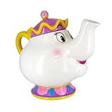 Paladone Mrs. Potts Ceramic Tea Pot 1250 ml, Includes Tea Strainer, Officially Licensed Disney Beauty and the Beast Kitchen Collectible
