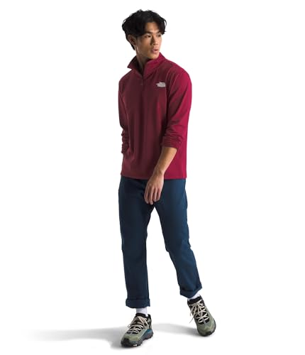 Image of THE NORTH FACE mens Cedar Trail Grid Fleece Quarter Zip Jacket | Cold Weather Top With Durable, Reinforced Bindings