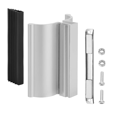 VYH 3' Aluminum Frameless Shower Door Handle with Metal Strike, Stainless Steel U-Channel with...