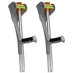 Folding Forearm Crutches for Adults（2 Units) – Elbow Crutches for Adults Women Men, Height Adjustable Lightweight Arm Crutch with Ergonomic Handle & Non-Slip Base Mobility and Walking Aids (Grey)