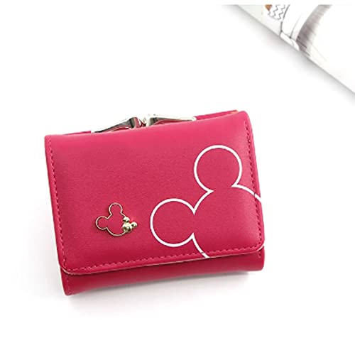 Women Wallets Leather Female Purse Mini Hasp Solid Multi-Cards Holder Fashion Coin Short Slim Small Wallet Hasp (Red)4