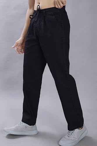 Image of DIVISIVE Men's Relaxed Fit Front Pleated Cotton Linen Blend Trousers