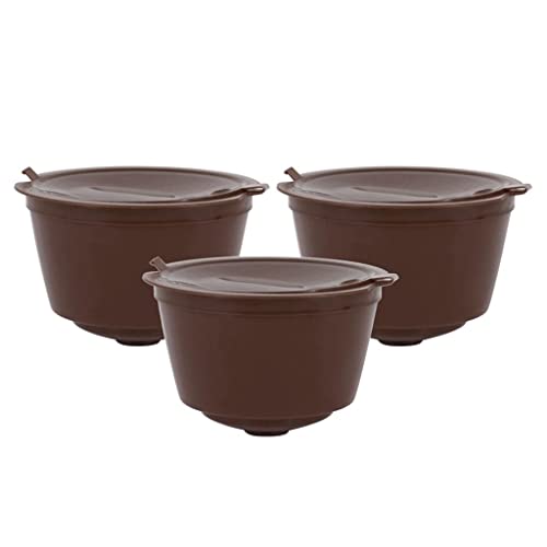 Image of 3 Pcs Reusable Coffee Capsule Filter Pod for Nescafe Coffee Machine Brown