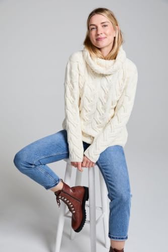 Image of Soft Merino Chunky Cable Cowl Aran Sweater by Aran Woollen Mills