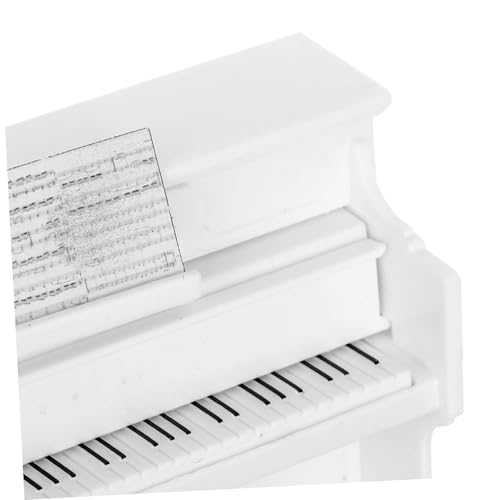 Toyvian Grand Piano Toy Puppenhaus Klavier Mini Klavier Spielzeug Klavierornamente Kinderspielzeug Set Aufrecht Dolls Houses FüR Miniatur Dekoration Und Szenenfotografie Weiß
