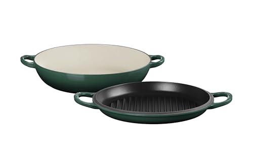 Le Creuset Enameled Cast Iron Multifunction Braiser with Grill Pan Lid, 3.5 qt., Artichaut