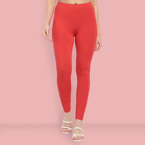 Image of ONE SKY Women Full Length Leggings | Cotton Modal Spandex Blend | High Waist Stretchable & Bio-Washed Fabric | Colour-Lock Technology | Comfortable Leggings for Women