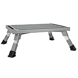 RecPro RV Aluminum Platform Step | RV Portable Step | Adjustable Height | Supports Up to 1000 lbs. | Non-Slip Rubber Feet