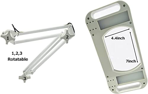 Intbuying 110V 10X Table Magnifier Lamp Amplification Led Daylight Bright Magnifying Glass,4.4'' X 7'' White Glass For Reading Working Crafts Workbench -86I #TOP6