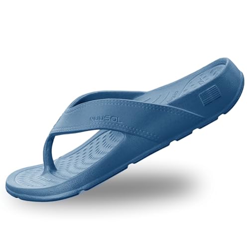 Image of NUUSOL Unisex Cascade Flip Flops; Non-Slip Hiking /Plantar Fasciitis Footwear; Soft Cushion, Lightweight & Comfortable; Arch Support & Textured Footbed, Pain Relief for Joint, Neck & Back Injuries