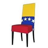 Elastische Esszimmerstuhlhussen mit Flagge von Venezuela, Stuhlhussen für Zuhause, Restaurant, dehnbare Sitzschoner