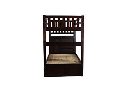 Discovery World Furniture Twin Over Twin Stair Stepper Bed with Trundle in Espresso Finish - Thumbnail 7