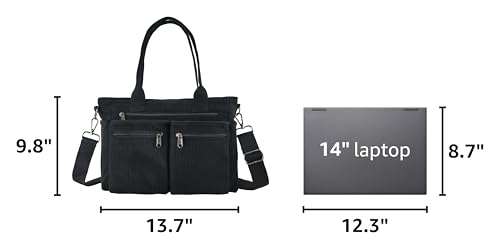 Image of KAMEILONG Womens Casual Corduroy Tote Bags with Multiple Pockets Hobo Crossbody Bag Travel Shoulder Bags Cute Purse Handbag