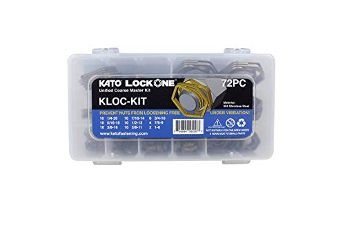 KATO LockOne Kit (KLOC-KIT) Anti-Vibration Fastener, for Thread Size: 1/4-20, 5/16-18, 3/8-16, 7/16-14, 1/2-13, 5/8-11, 3/4-10, 7/8-9, 1-8