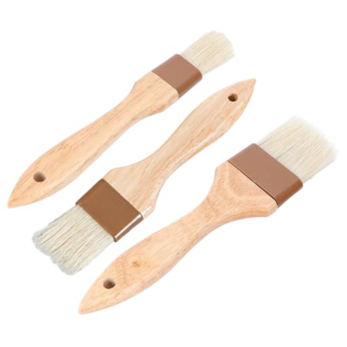 UPKOCH 3Pcs Oil Brush Food Grade Handle Basting Brush for Bbq Grilling Baking High Heat Resistant Bristle Brushes for Cooking Ergonomic Design