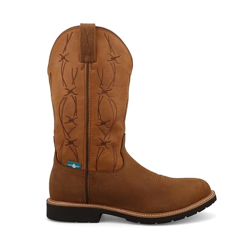 Twisted X Men's 12" Western Work Boot, Round Toe with CellStretch4