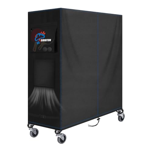 SIRUITON Tenis de Mesa Mesa Protectora Ping Pong Mesa Resistente al Agua Transpirable Funda Negro (165x70x185cm)