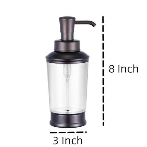 Vintage Style Soap Dispenser Bottles, 16oz Refillable Pump Bottles (2 Pack), Bronze Color with Clear Jar, Retro Bathroom or Kitchen Soap Dispenser for Lotion, Shampoo, Conditioner (Bronze-2pcs) by CHBJDAN - Image 2