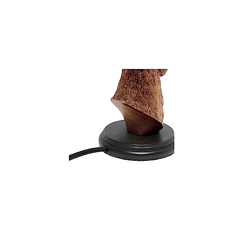 Simple Designs LT1095-CPR Woodland 17.25 Inch Tall Rustic Antler Copper Deer Bedside Table Desk Lamp W Tapered White Fabric Shade thumb #7