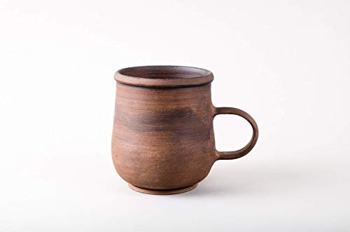 Handmade Pottery Coffee Mug Rustic Eco Friendly Drinkware 12.5oz Handcrafted Tea Cup Stoneware