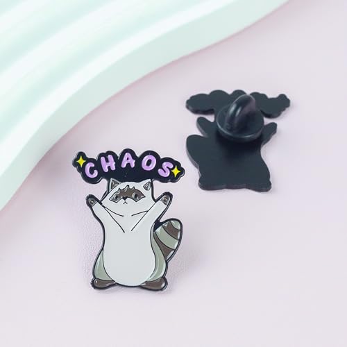 Raccoon Lover Enamel Pin, Funny Chaos Trash Panda Brooch Badge, Funny Gift For Raccoon Lover Animal Enthusiast, Trash Eater Brooches, Hilarious Trashy Decorative Pin Jewelry Accessories4