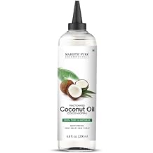 Majestic Pure Fractionated Coconut Oil - Relaxing Massage Oil, Liquid Carrier Oil for Diluting Essential Oils - Skin, Lip, Body & Hair Oil Moisturizer & Softener - 6.8 fl oz
