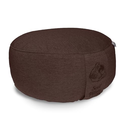 Soul Pillow Meditation Cushion, Yoga Seat Cushion, 15 cm High, Diameter 30 cm, with Spelt Filling, Washable Cover, Seat Cushion Base for Meditation and Yoga Cushion, Round, Oeko-Tex 100