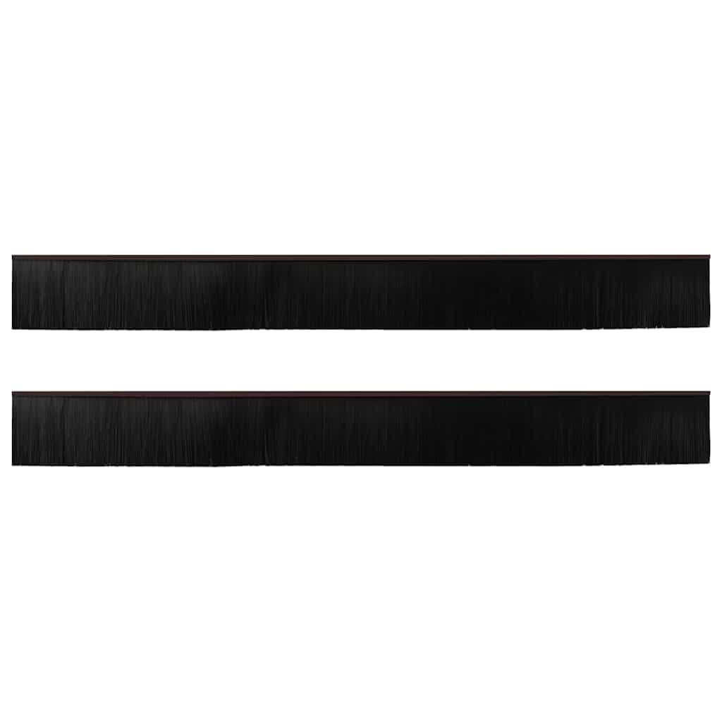 Juego de 2 juntas para cepillo de puerta de aleación de aluminio, color marrón, 100 cm, para puerta de habitación y puerta principal, absorción de sonido, resistente a la intemperie, fácil