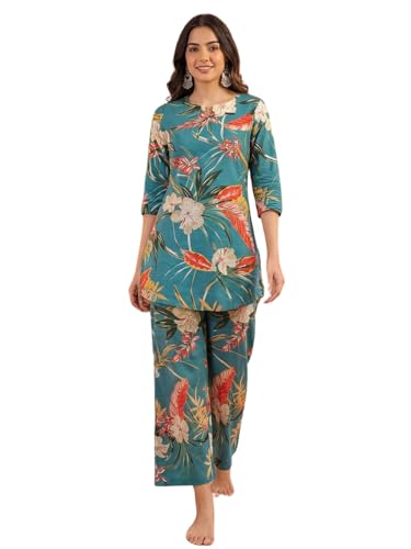Image of Leriya Fashion Kurta Sets for Woman | Co ord Set for Women Stylish | Kurti Set for Woman | Short Kurti for Women | Kurtis | Ethnic Jaipuri Straight Kurta Set with Palazzo Pants | Salwar Suit for Party Outfits