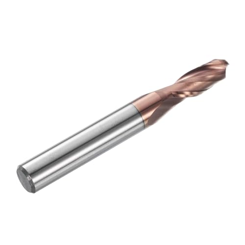 Image of HARFINGTON Ball Nose End Mill 2 Flute 17 /64 inch Diameter 5 /16 inch Shank Tungsten Carbide TiAlN Coated Spiral CNC Router Bits 3 /4 inch Cutting Length Single End Ball for Carving Engraving Grinding