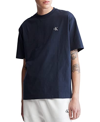 Calvin Klein Men's Relaxed Fit Monogram Logo Crewneck T-Shirt Dark Sapphire