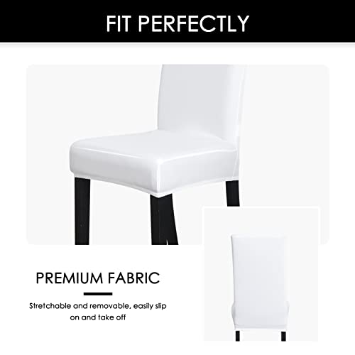 Forcheer Chair Covers For Dining Room Set Of 4 Pack Stretch White Chair Slipcovers For Parson Chairs 4 Pieces Washable Removable #TOP7